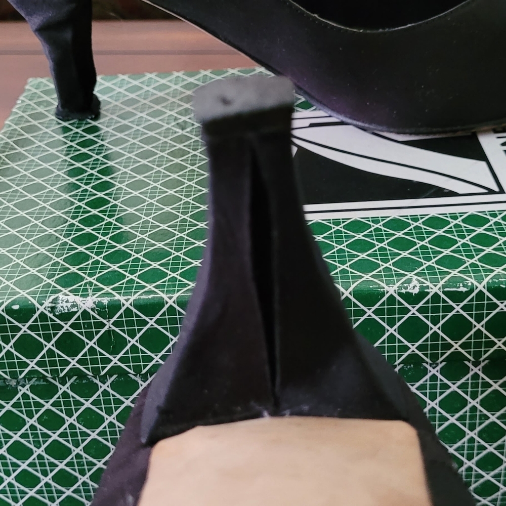 J . Renée Black Satin Rhinestone Pumps - Picture 5 of 10